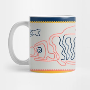 Fish and shells. Point Art. Australian Aboriginal art Mug